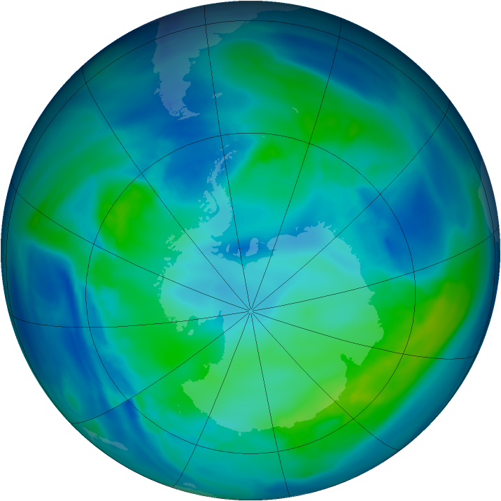 Antarctic ozone map for 30 April 2006